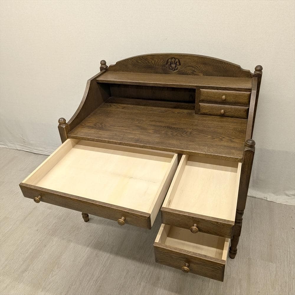 勇峰工芸　楢 ナラ材　学習机　勉強机　ワークデスク　パソコン　書斎　机　作業台