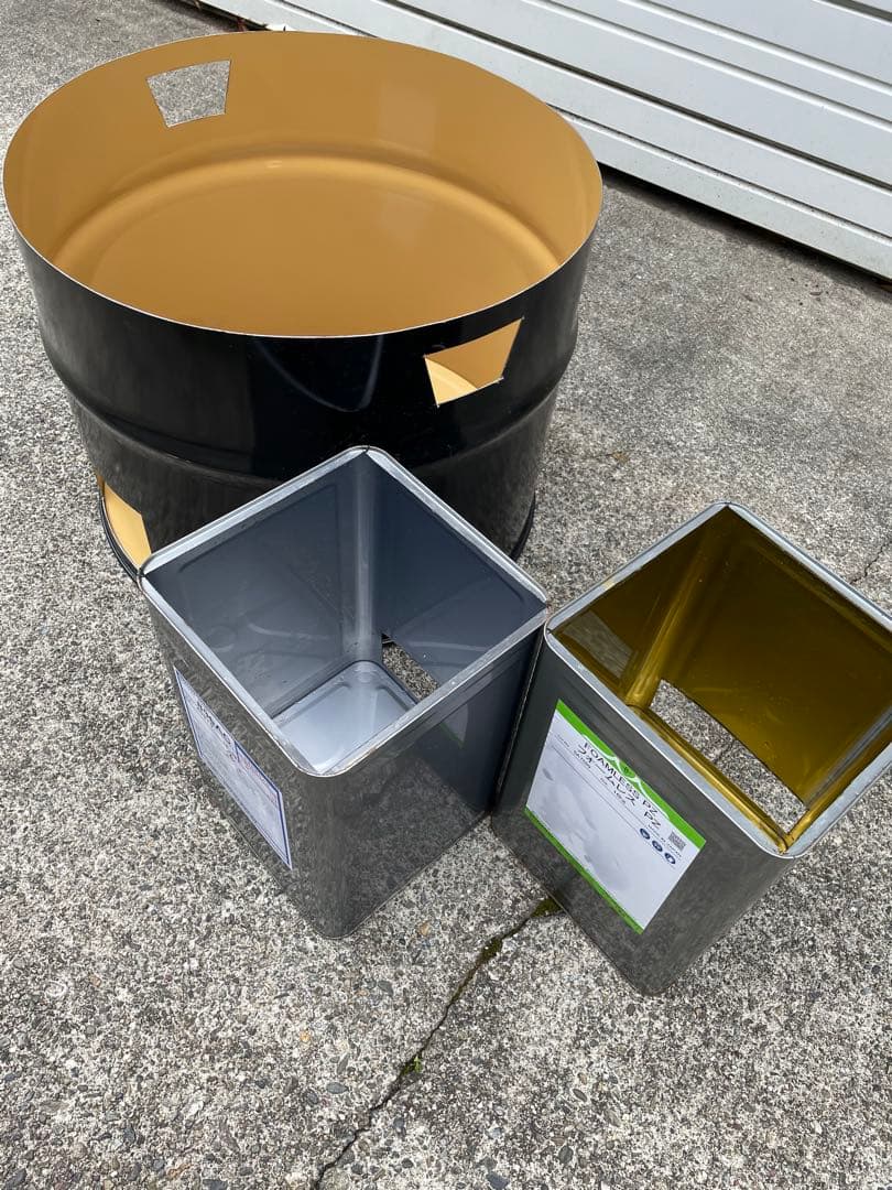 ナチュラルフルーツ ドラム缶 一斗缶 焼却炉セット 茶色の蓋付き