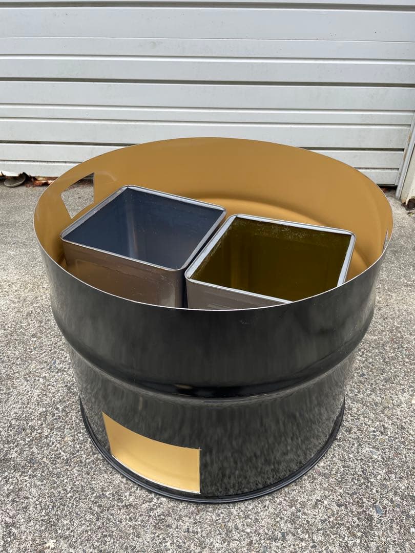 ナチュラルフルーツ ドラム缶 一斗缶 焼却炉セット 茶色の蓋付き