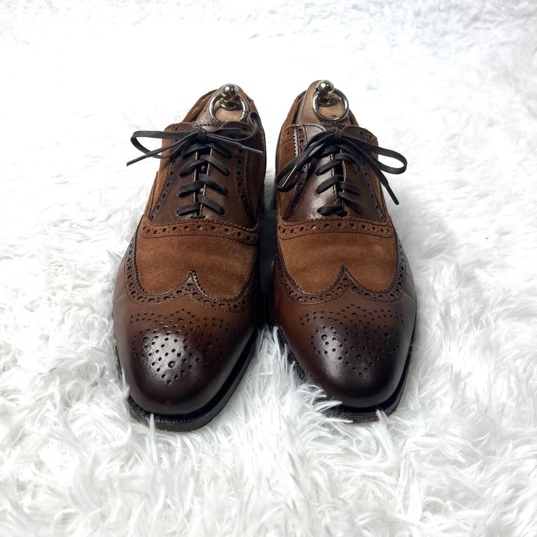 【美品】 バーウィック ウイングチップ バイカラー 切り替え 26.0cm 本革