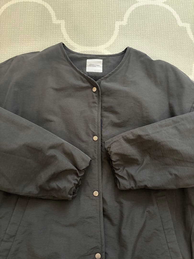 「ふんわり軽くてあったかい」洗えるショート丈コート（中綿入り）　ブラック