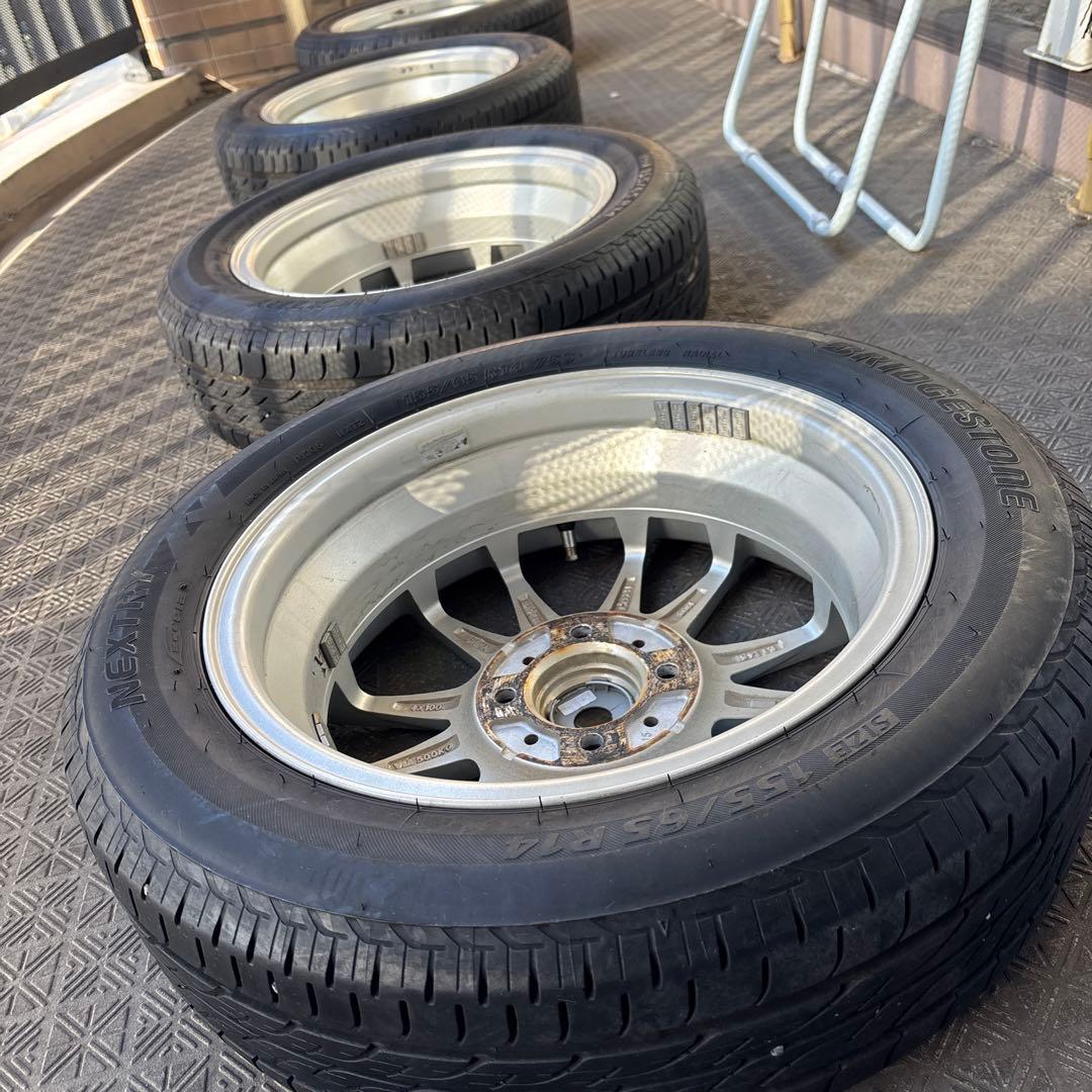 ブリヂストンネクストリー14インチ タイヤ・ホイール４本セット