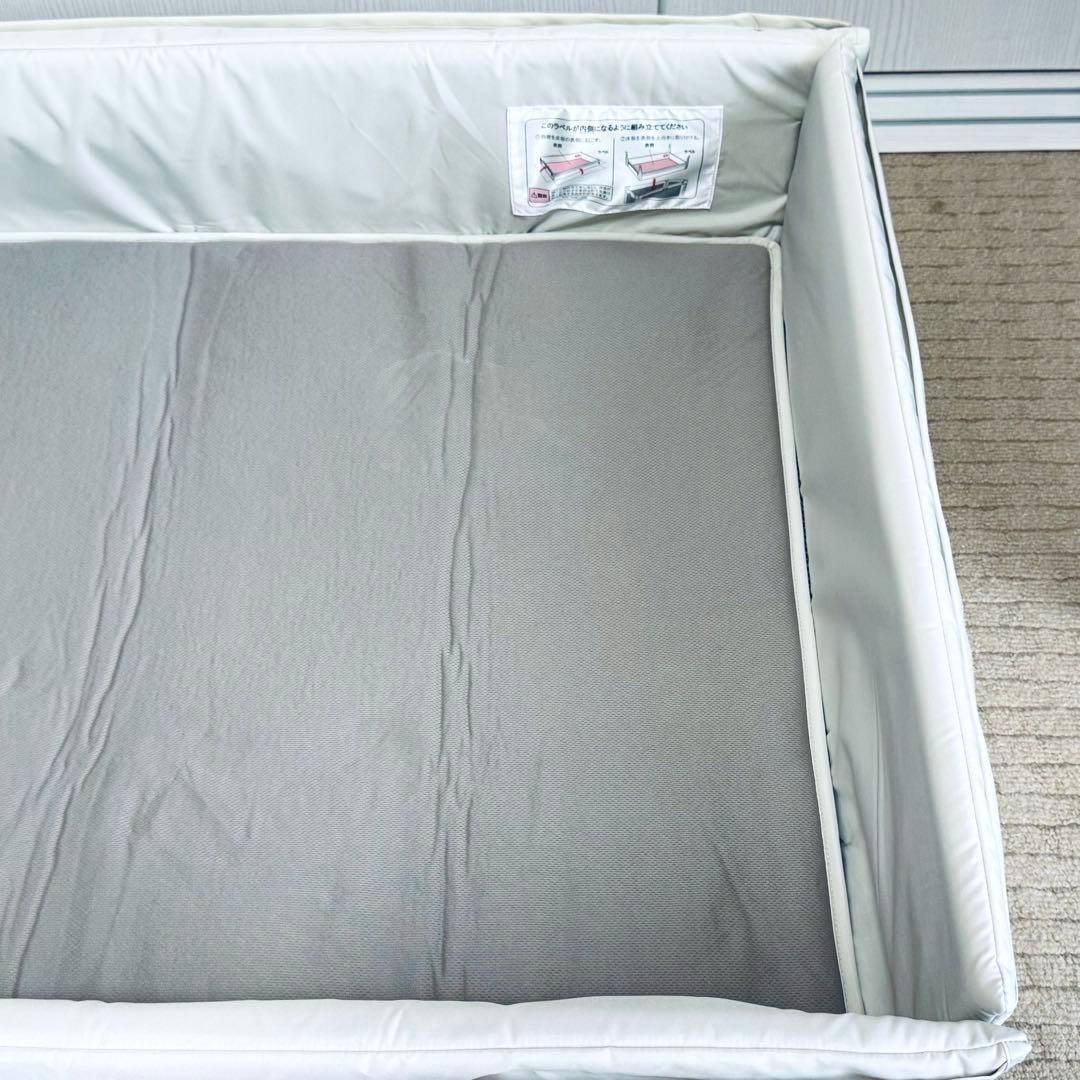 【美品】ベビーベッド ココネルエアープラスAB ホワイトベージュ