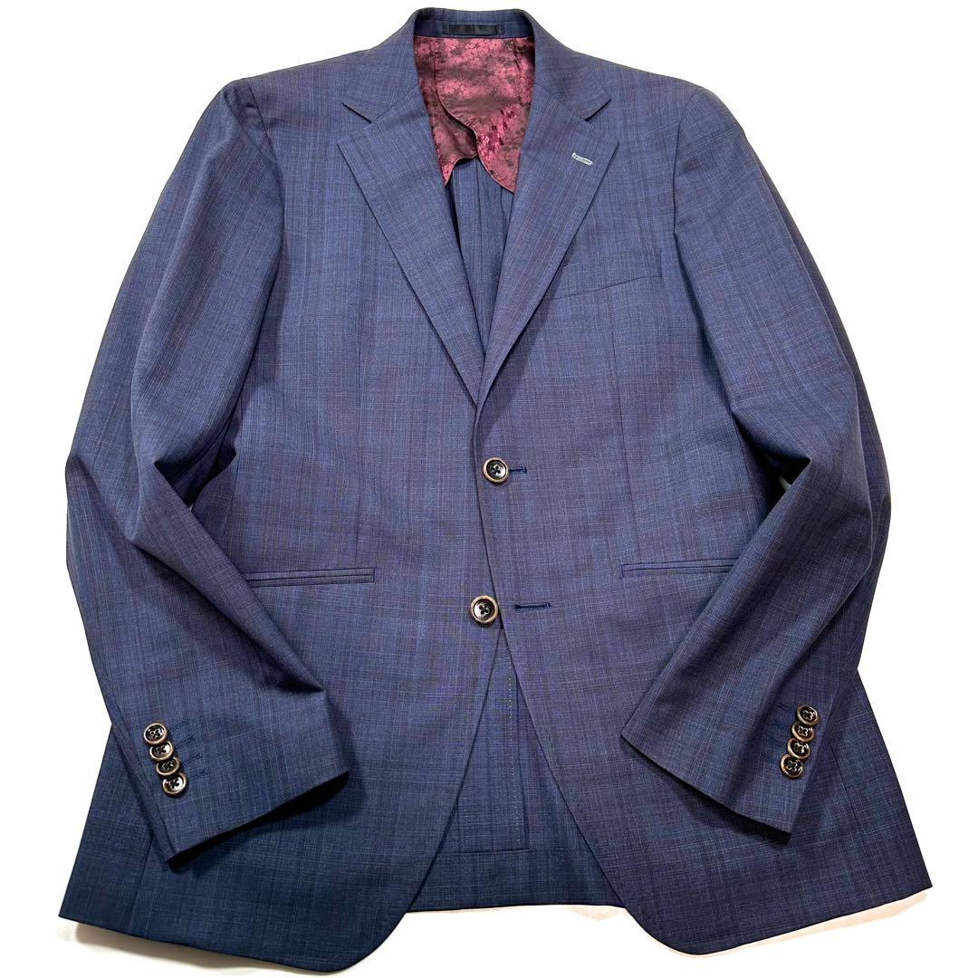 極美品 L相当◎ONLY スリーピーススーツ REDA 裏地総柄 ボルドー 紺