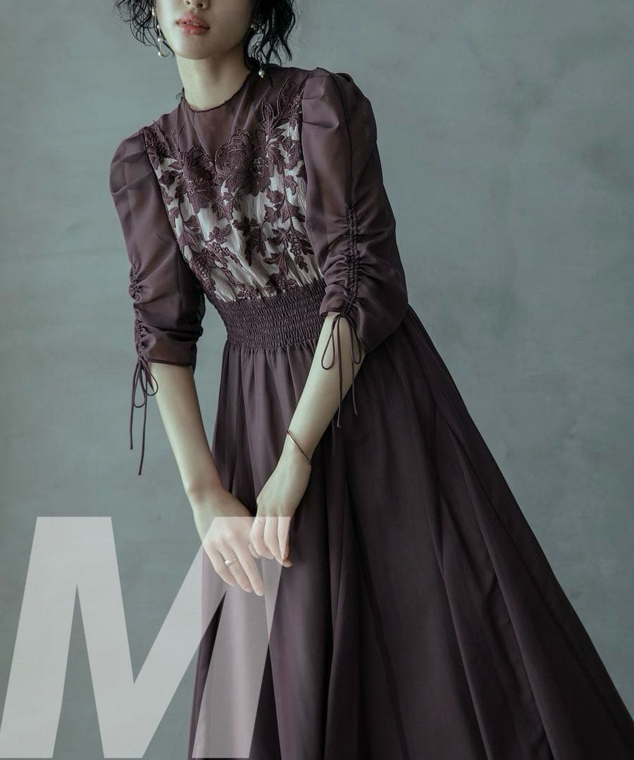 キ★新品★ドリードール　フラワーレース×オーガンジーパーティードレス