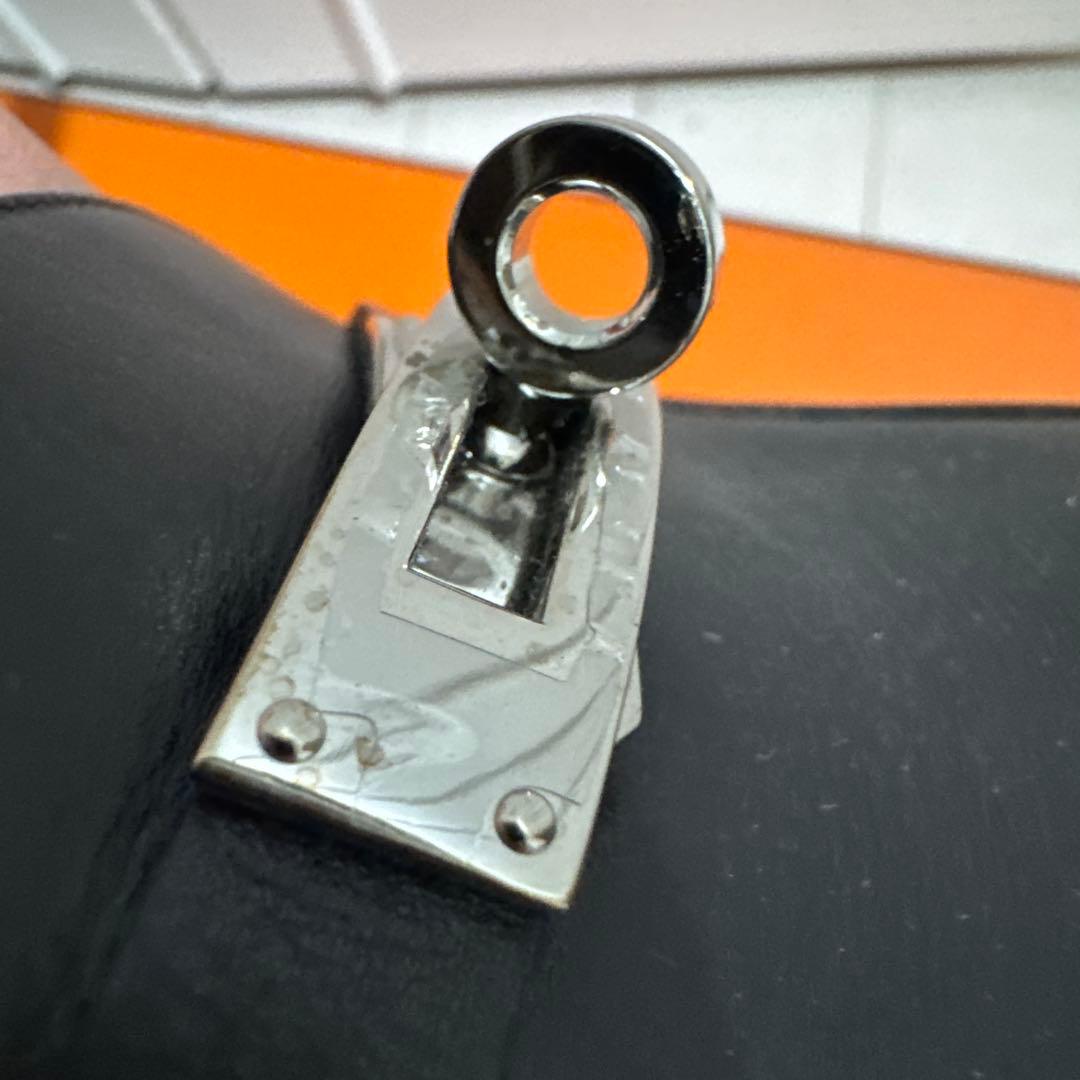 HERMES ブラック レザー ミュール 37.5