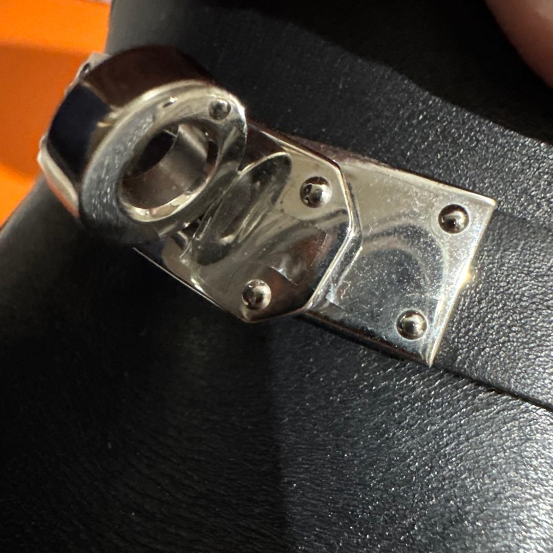 HERMES ブラック レザー ミュール 37.5