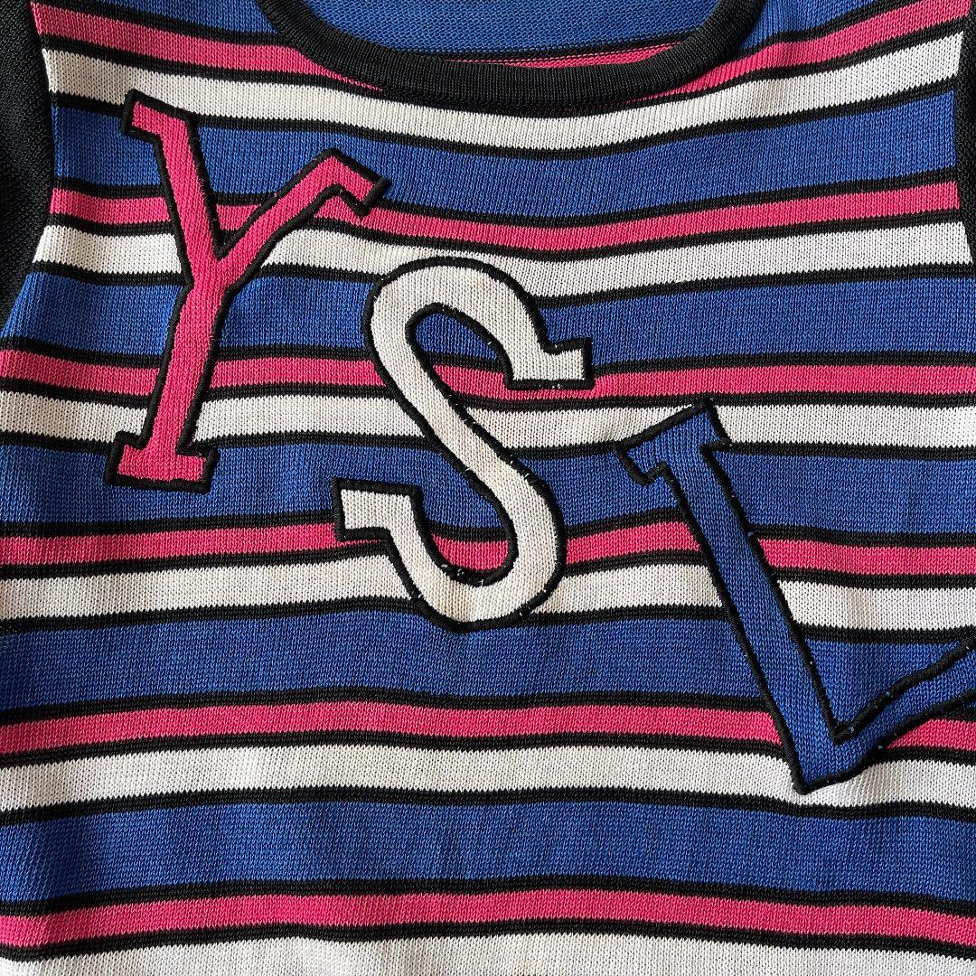 【希少品】イヴサンローラン YSL 麻　80s'90s' ヴィンテージ ボーダー