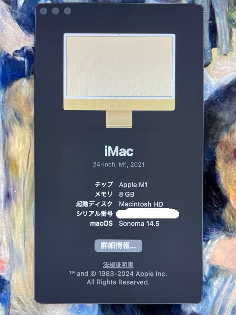【美品】Apple iMac 24-inch M1 2021 245GB