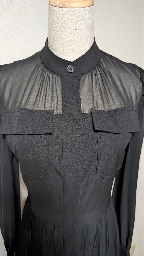 【新品未使用・タグ付】rienda シアー コンビ ポケット ワンピース