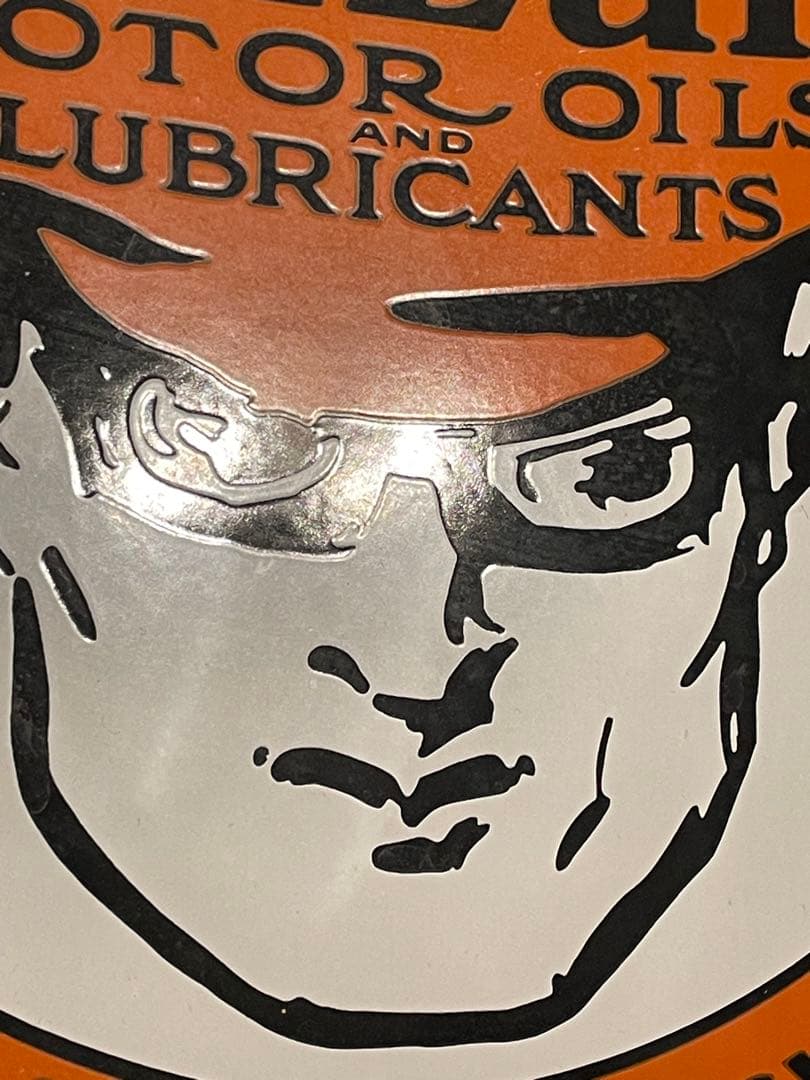 シ*ン様 40s USAビンテージ 琺瑯看板Oilzum モーターオイル広告プレ