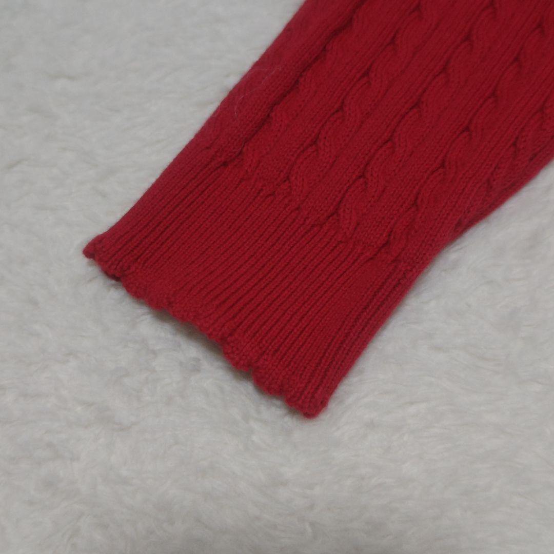 タグ付 未使用品POLO RALPH LAUREN カーディガン ケーブル 赤