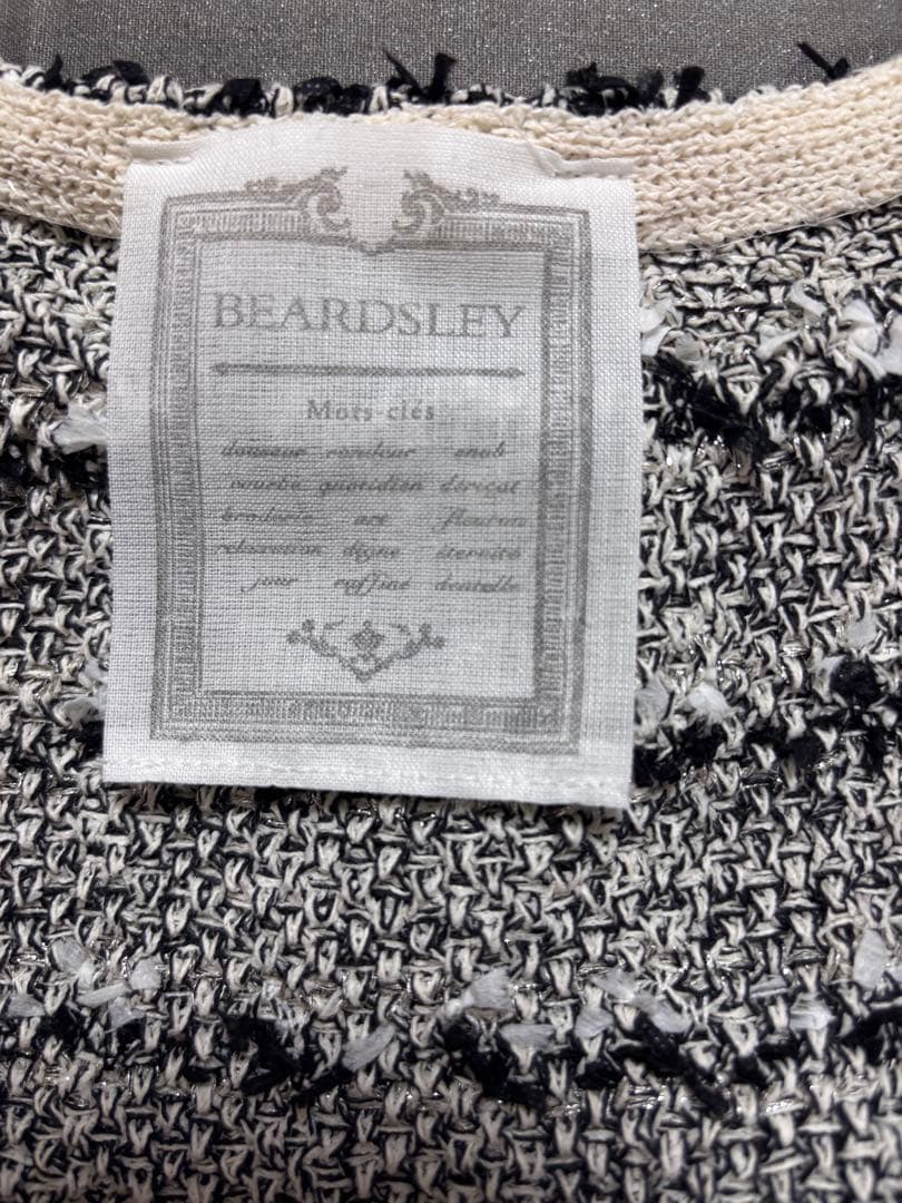 タグ付き新品　ビアズリー ツイードニットポンチョ　定価20,900