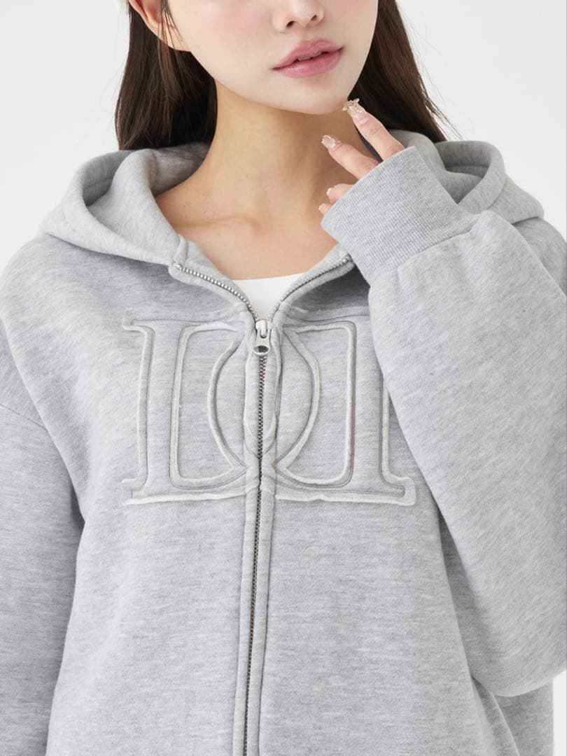 DarichアップリケDDロゴパーカー(グレー)