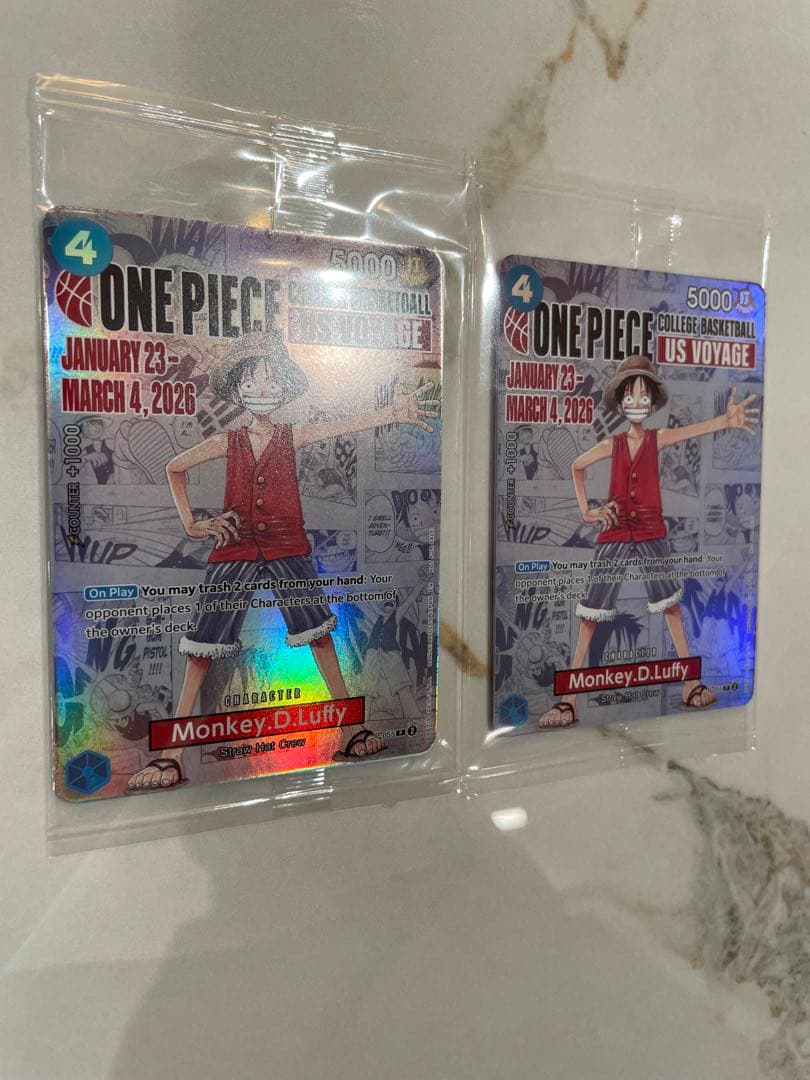 ワンピース モンキー・D・ルフィ アメリカ大学バスケ限定プロモ　未開封2パック
