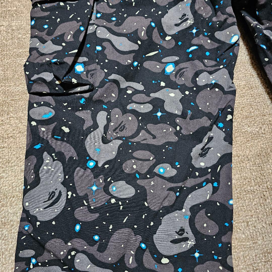 A BATHING APE エイプ 迷彩柄カーゴパンツ ブラック Lサイズ