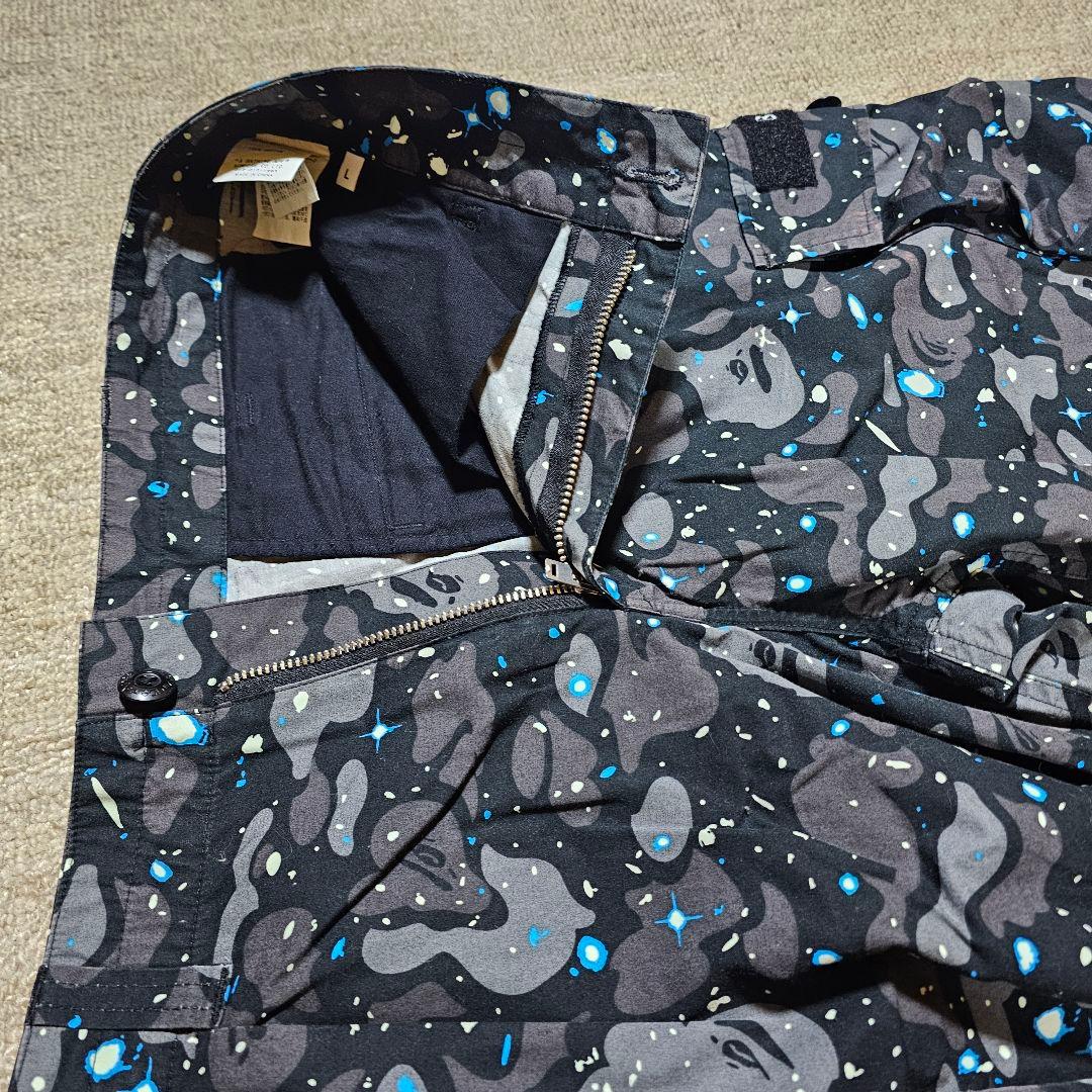 A BATHING APE エイプ 迷彩柄カーゴパンツ ブラック Lサイズ