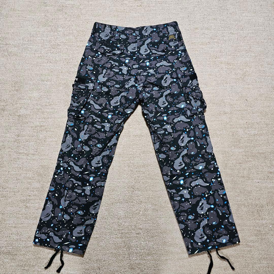 A BATHING APE エイプ 迷彩柄カーゴパンツ ブラック Lサイズ