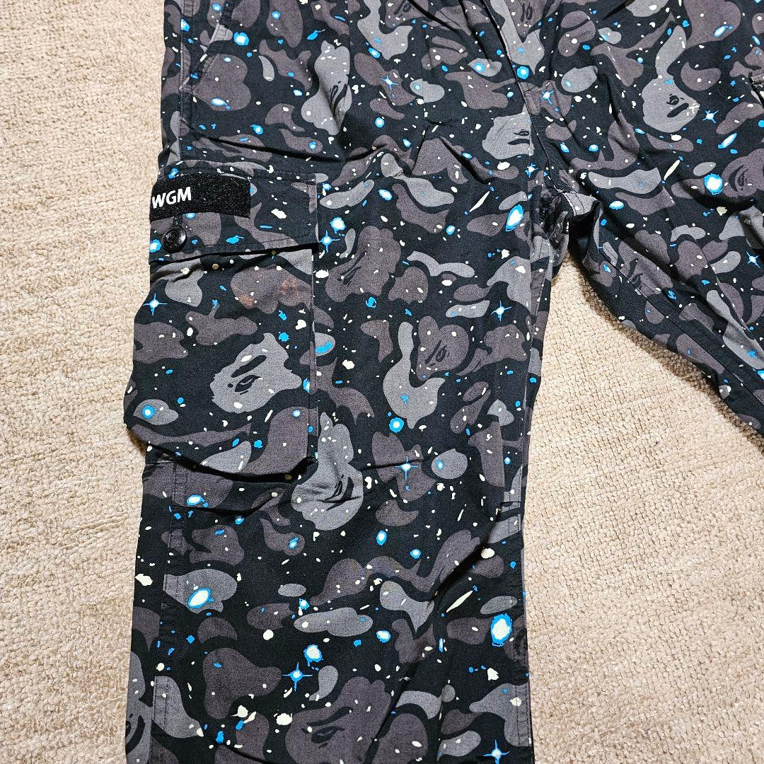 A BATHING APE エイプ 迷彩柄カーゴパンツ ブラック Lサイズ