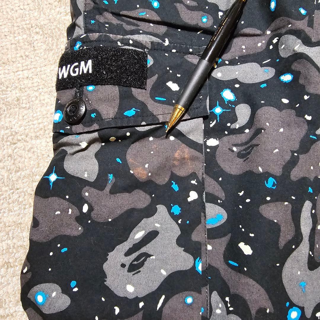 A BATHING APE エイプ 迷彩柄カーゴパンツ ブラック Lサイズ