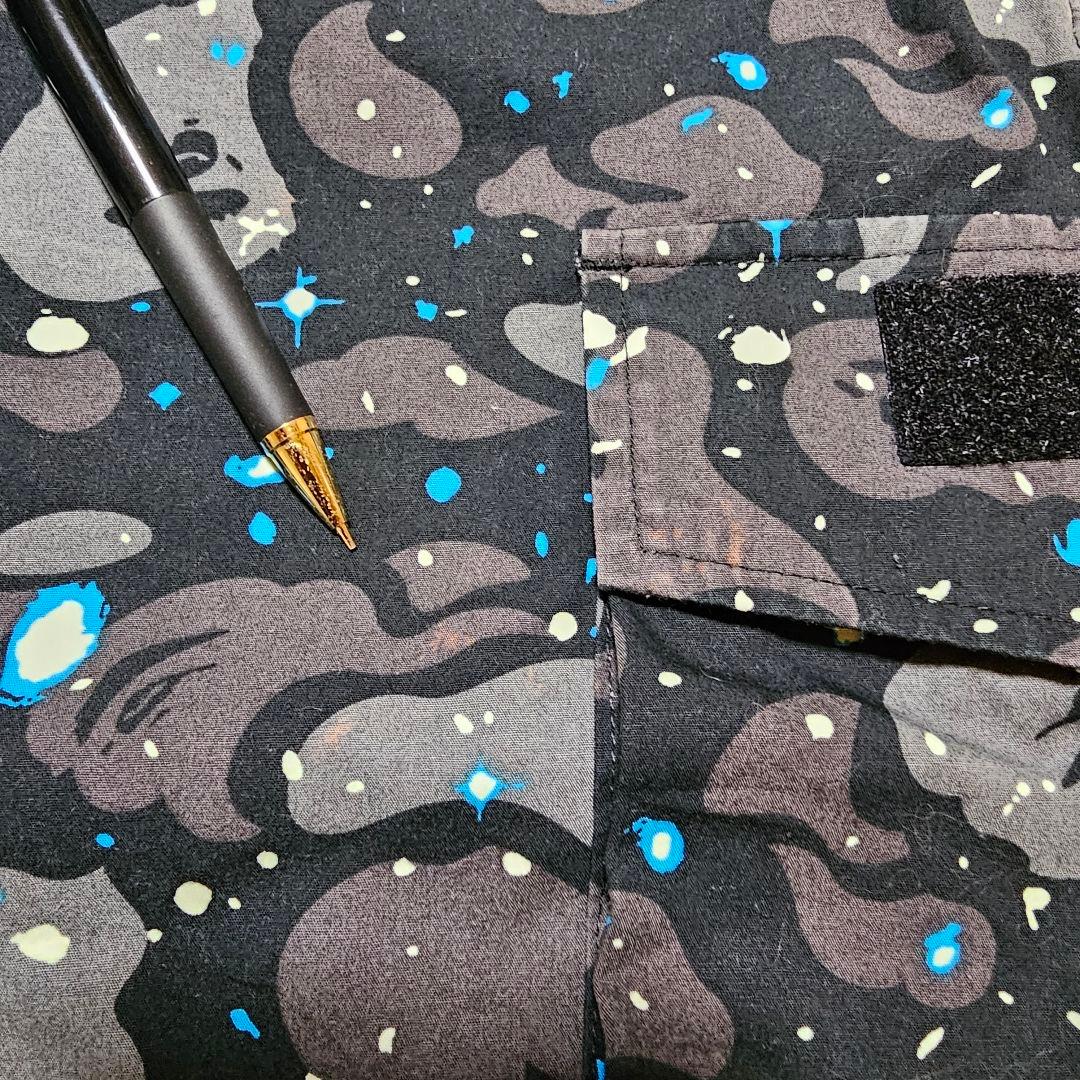 A BATHING APE エイプ 迷彩柄カーゴパンツ ブラック Lサイズ