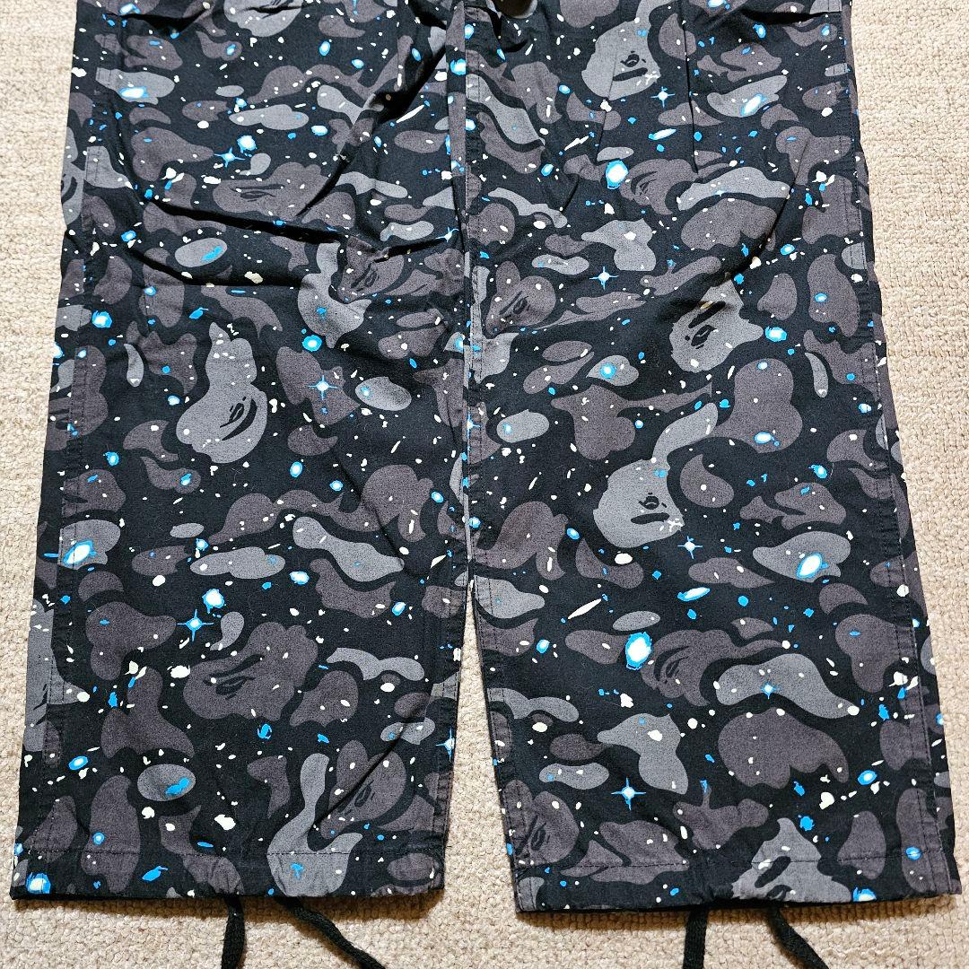 A BATHING APE エイプ 迷彩柄カーゴパンツ ブラック Lサイズ