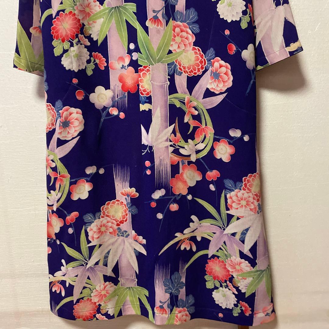 専用　シュウ様　新春　お値下げ　大正ロマン縮緬\"祝い花\"ワンピース