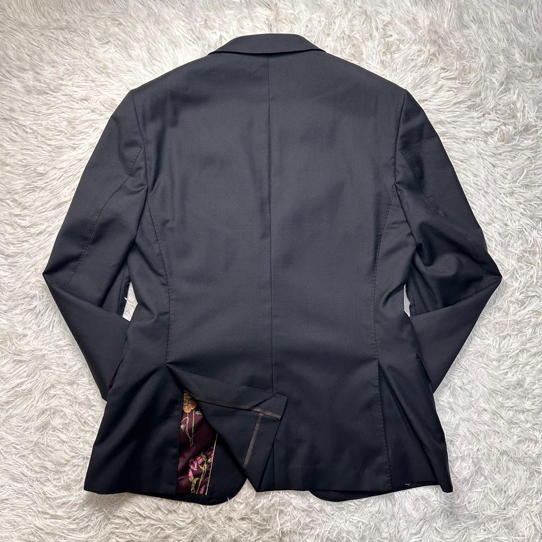 希少 極美品 ポールスミス 薔薇柄 花柄 ゼニア 3ピース セットアップ黒 MX