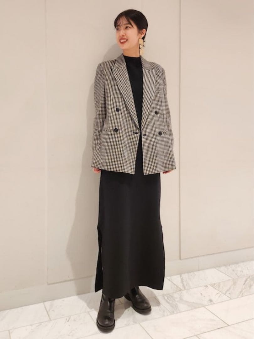 美品！CABaN コットンカシミヤ ギンガムチェックジャカードジャケット