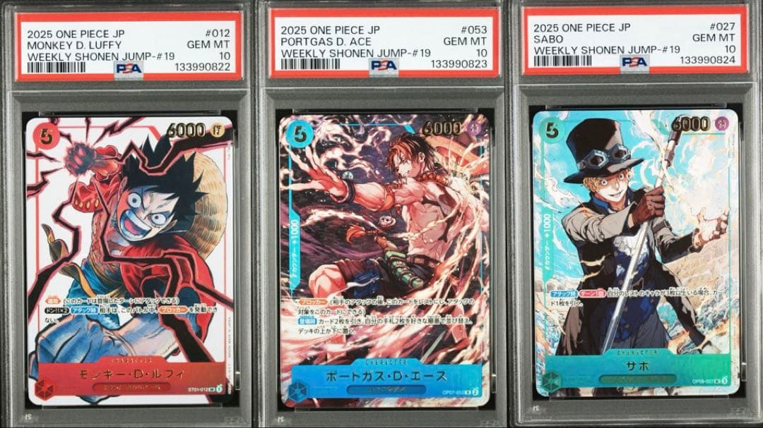 N*o様 PSA10 ワンピース 3連番 応募者全員サービス 2025年少年ジャ