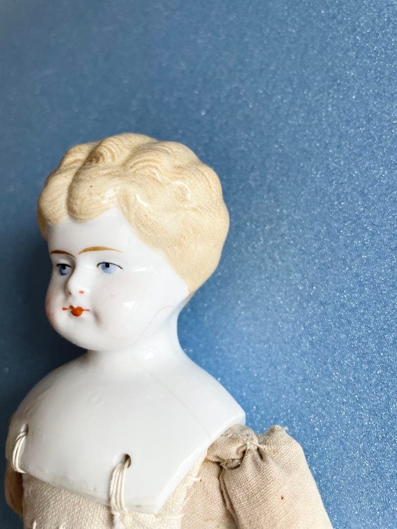 ドレス付き チャイナヘッドドール ブロンド 約30cm アンティークビスクドール