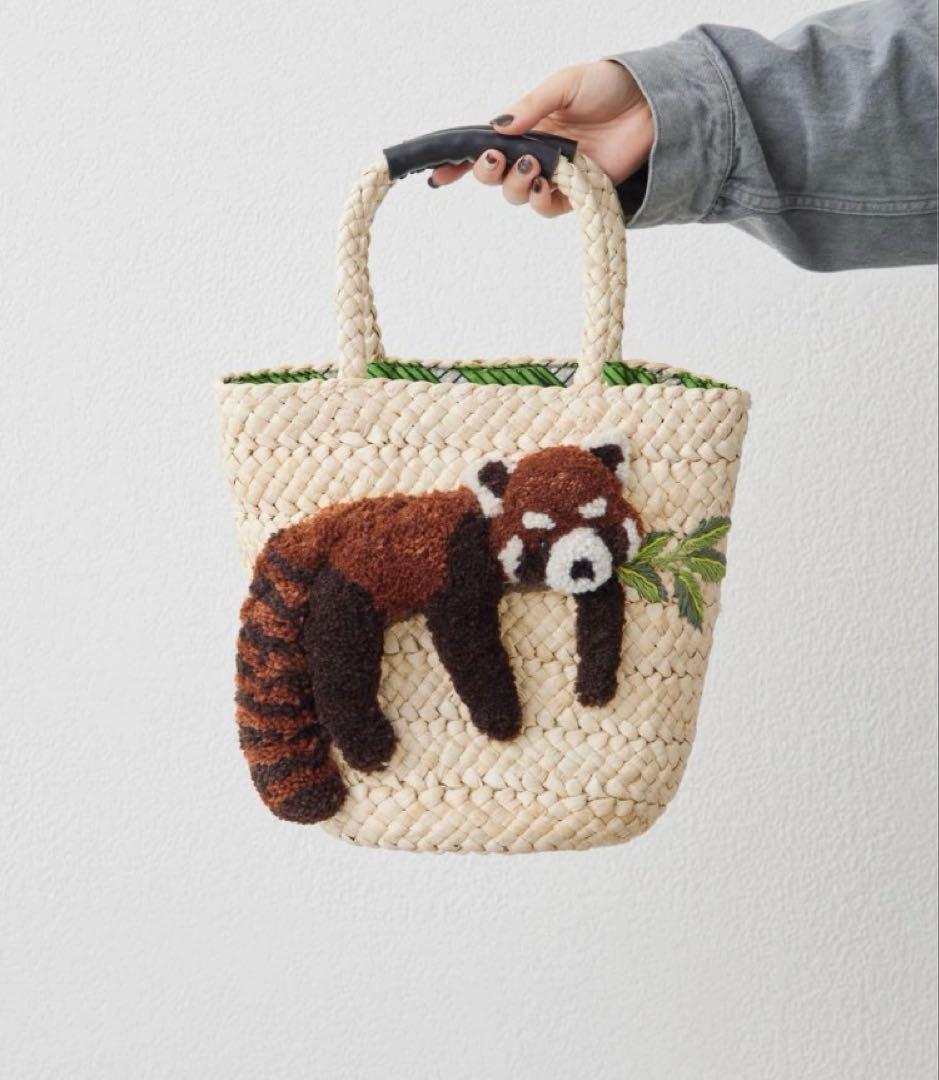 【極美品】イアパピヨネ earPAPILLONNER かごバッグ レッサーパンダ