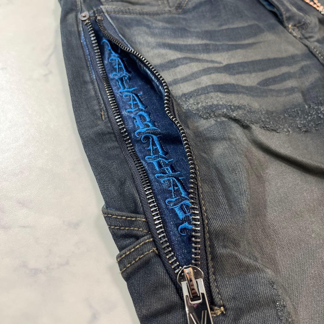 新品バラバサスVALABASAS ヴィンテージウォッシュスキニーフレアデニム S