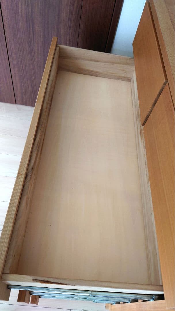 無印良品　脚付き木製チェスト4段　幅約95×奥行き約45×高さ約90cm