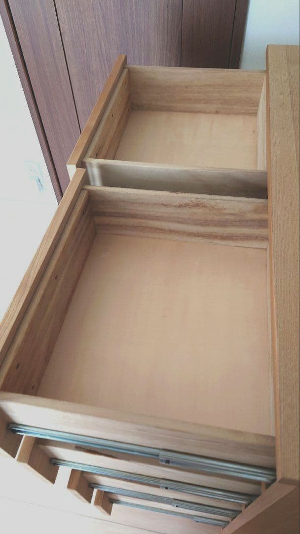 無印良品　脚付き木製チェスト4段　幅約95×奥行き約45×高さ約90cm