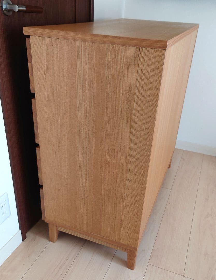 無印良品　脚付き木製チェスト4段　幅約95×奥行き約45×高さ約90cm
