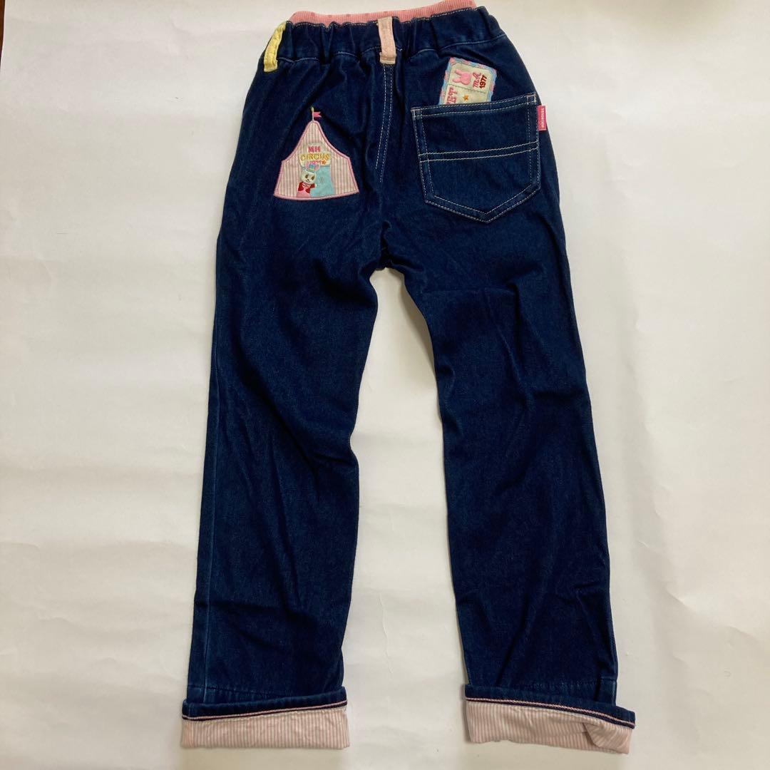 uu 新品未使用 ミキハウス 豪華デニムパンツ 120センチ