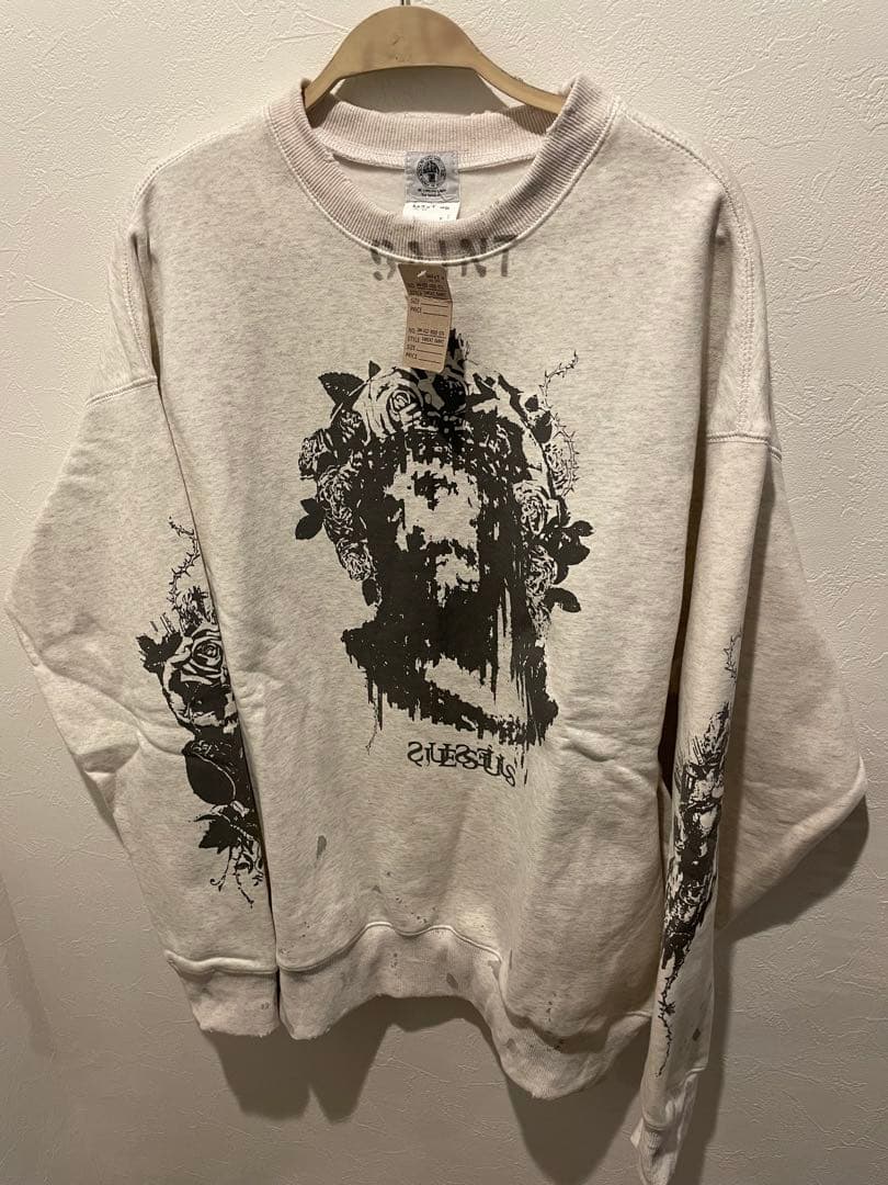 SAINT M×××× オーバーサイズトレーナー サイズXL ダメージグレー