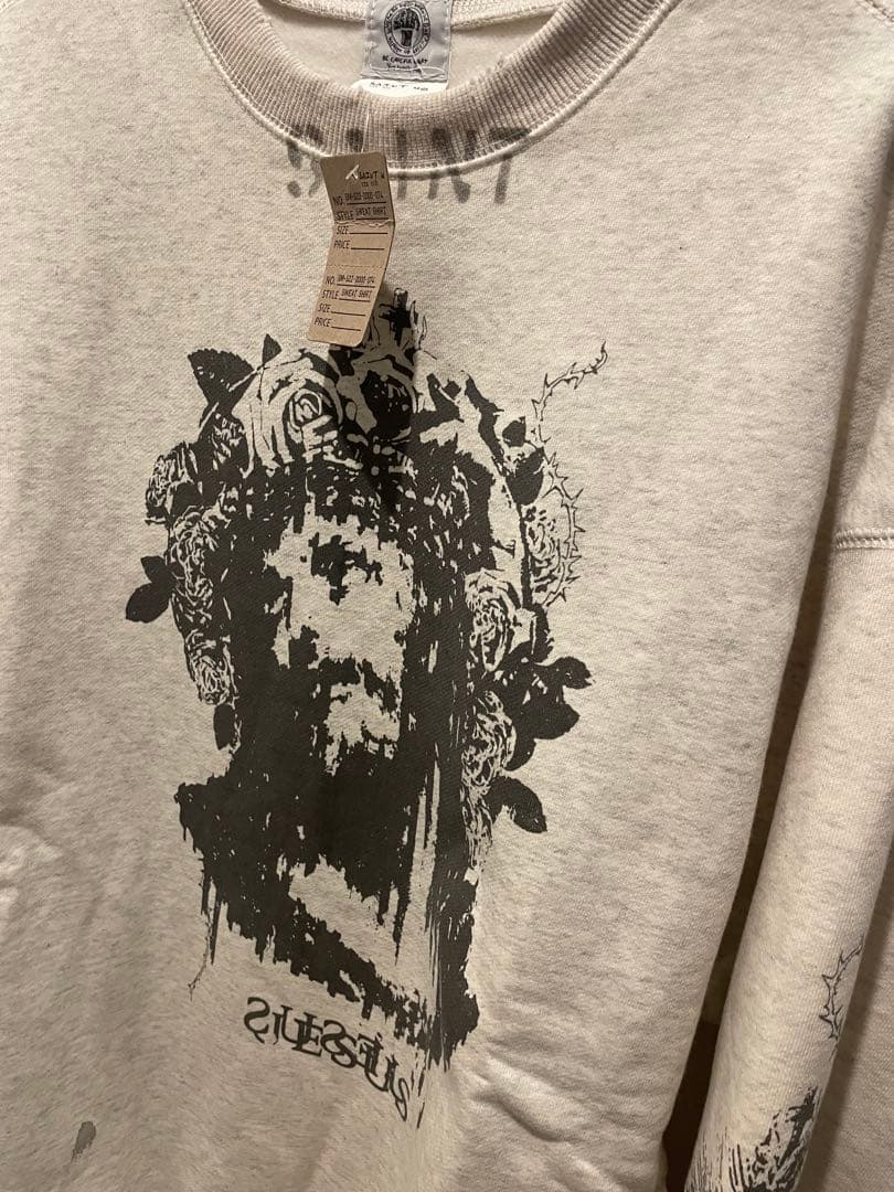 SAINT M×××× オーバーサイズトレーナー サイズXL ダメージグレー