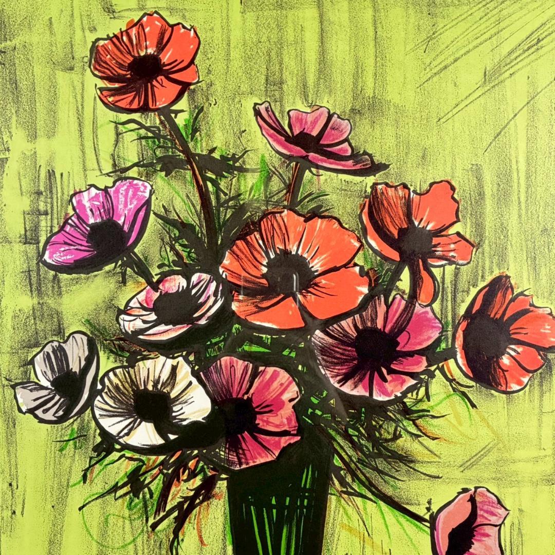 美品 ベルナール・ビュッフェ「アネモネ」リトグラフ・ソルリエ版 大作 フランス