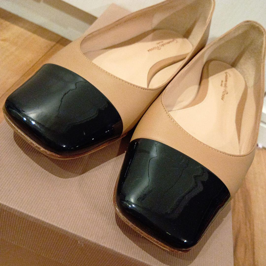 N*l様 ★美品★Gianvito Rossi ベージュと黒のフラットシューズ