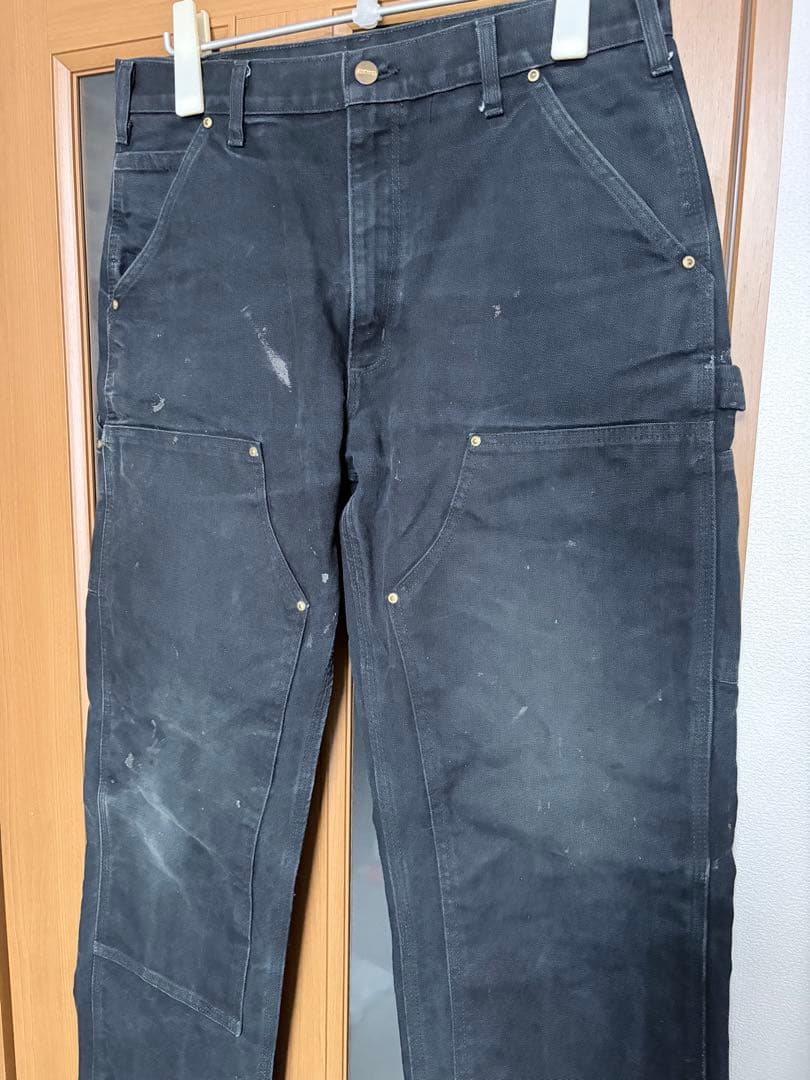 00s~ carhartt double knee フェード ブラック