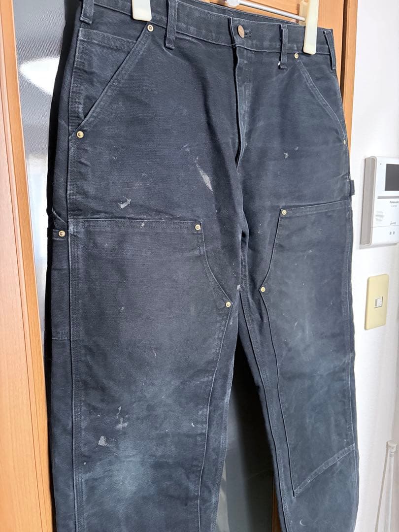 00s~ carhartt double knee フェード ブラック