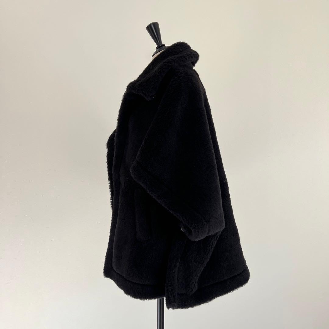 新品未使用 ベアポンチョ　アルパカ素材 テディベア ケープ　ブラック