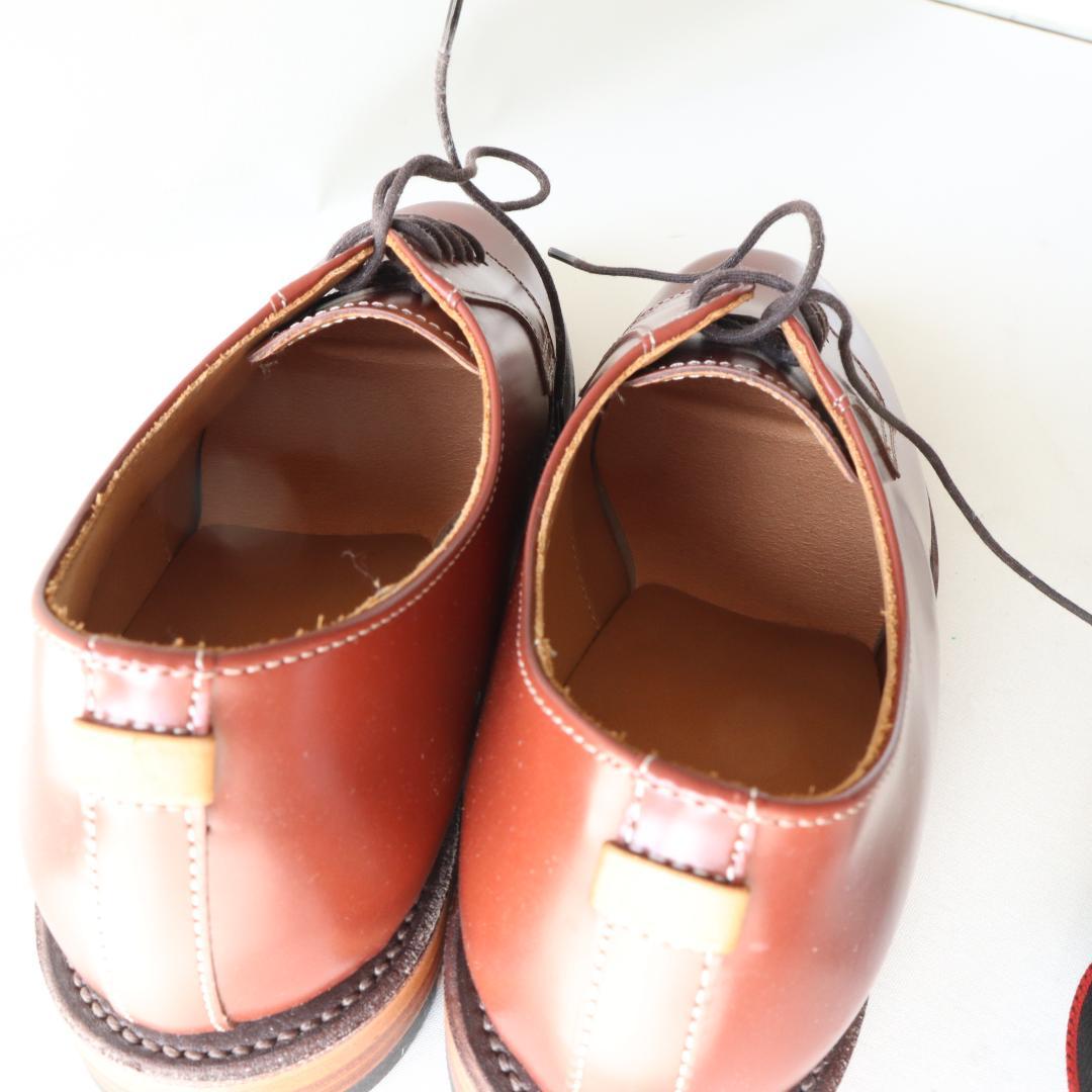 未使用リーガル　24.5cm外羽根プレーントゥマニッシュシューズ　革底　ブラウン