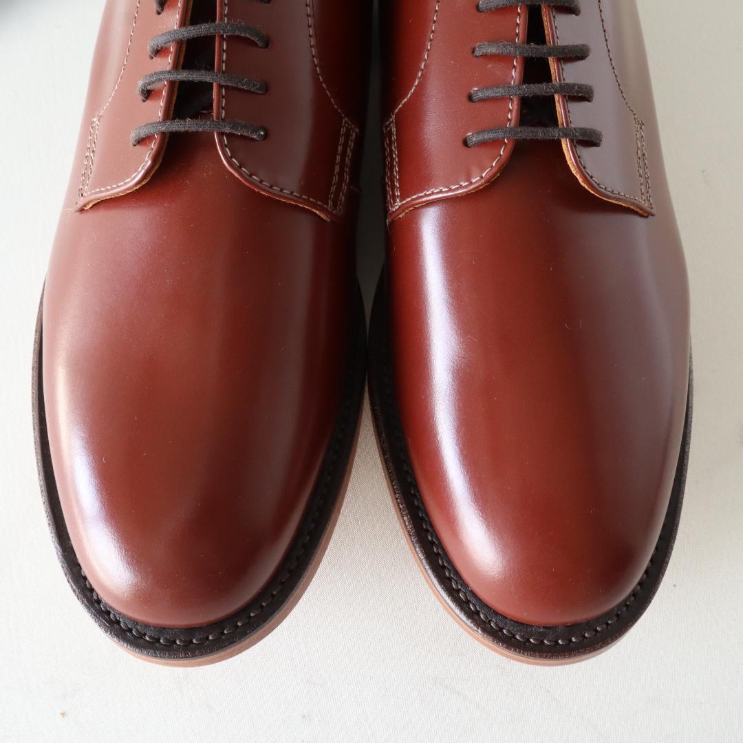 未使用リーガル　24.5cm外羽根プレーントゥマニッシュシューズ　革底　ブラウン