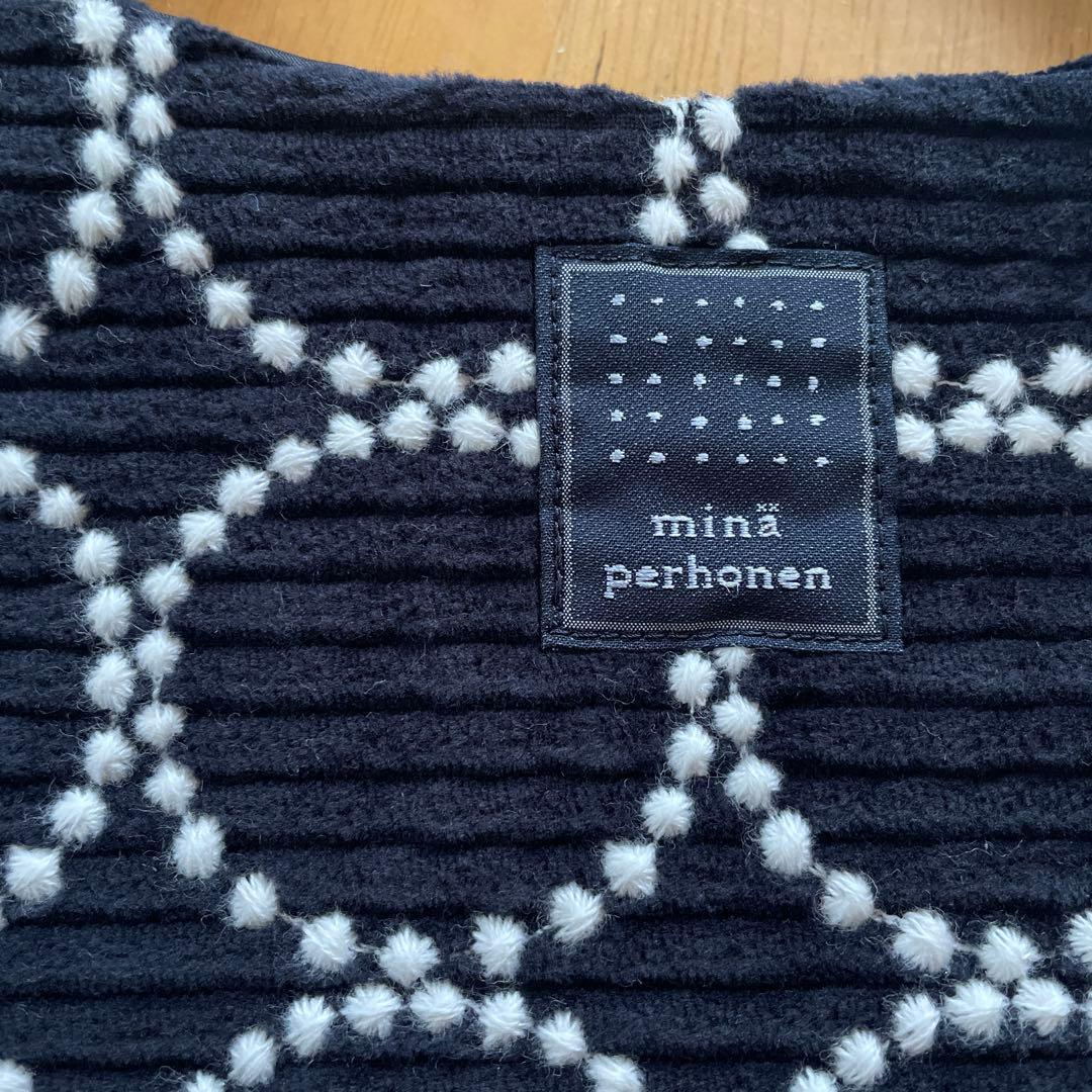 mina perhonen ミナペルホネン タンバリン エッグバッグ ネイビー