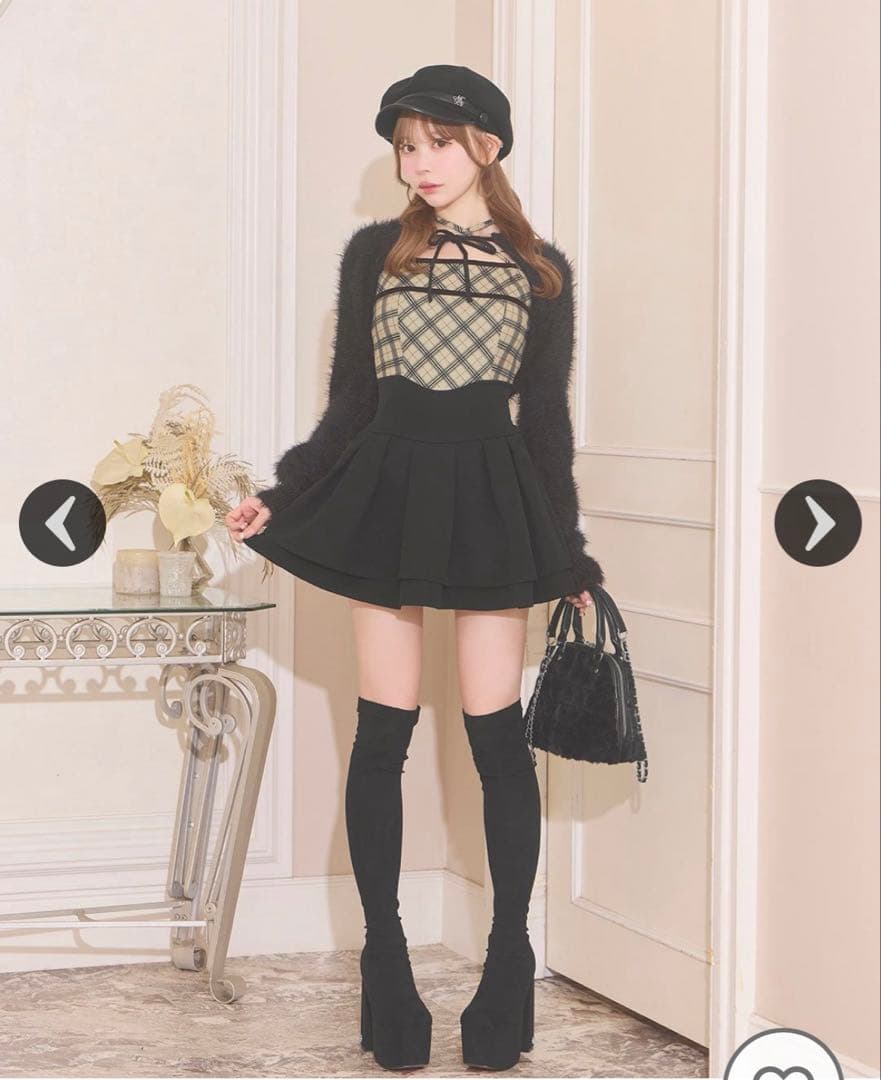 ミシェルマカロン 美脚スカート ブラック L