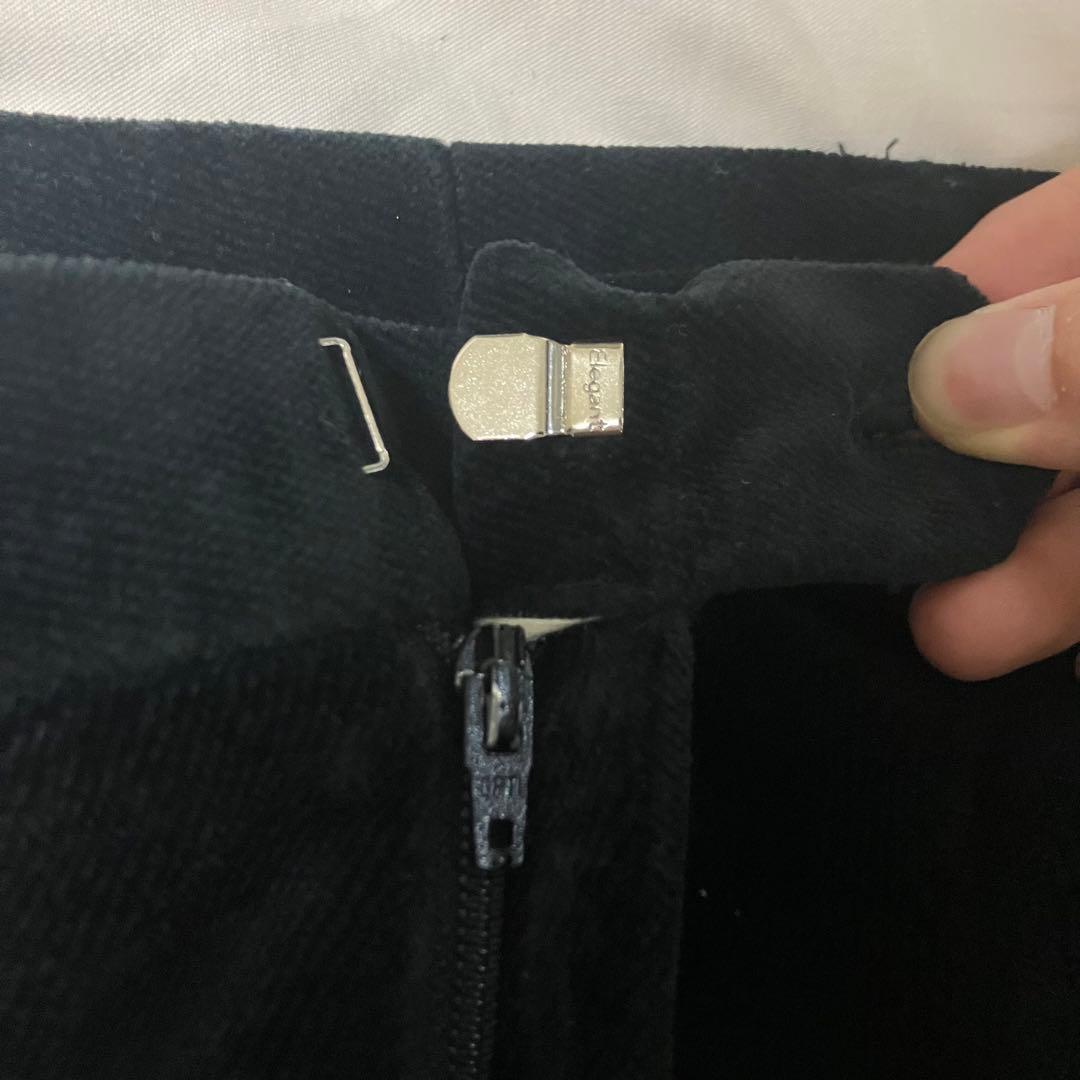 80s　90s　イタリア製　ブラック　スラックス　ベロア　高級　伊製　パンツ