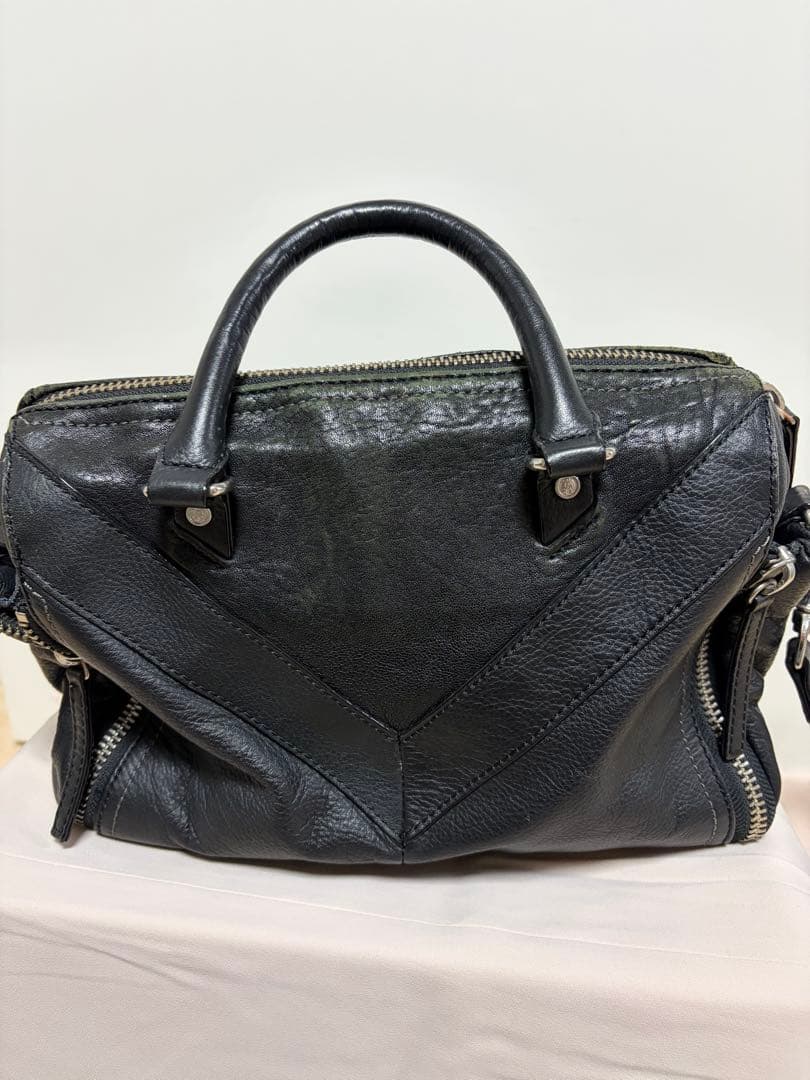 DIESEL ブラックレザー 2WAYハンドバッグ ショルダーバッグ 最安y2k